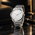 Classic White Dial Steel Watch