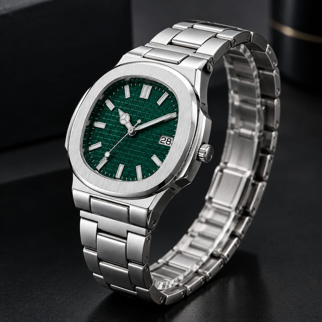 Dijanes Green Dial Steel Watch