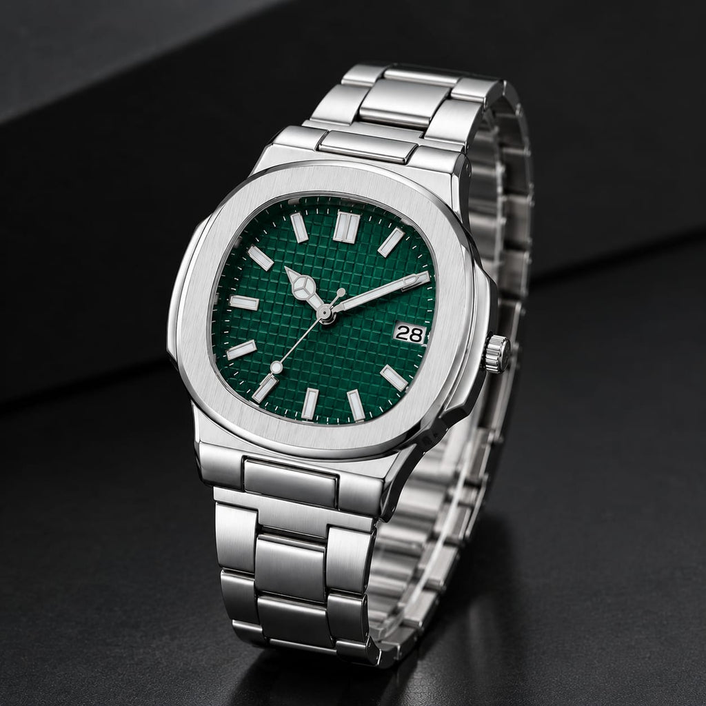 Dijanes Green Dial Steel Watch