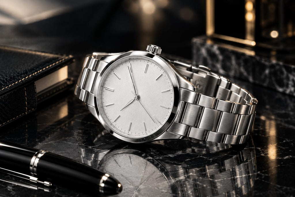 Classic White Dial Steel Watch