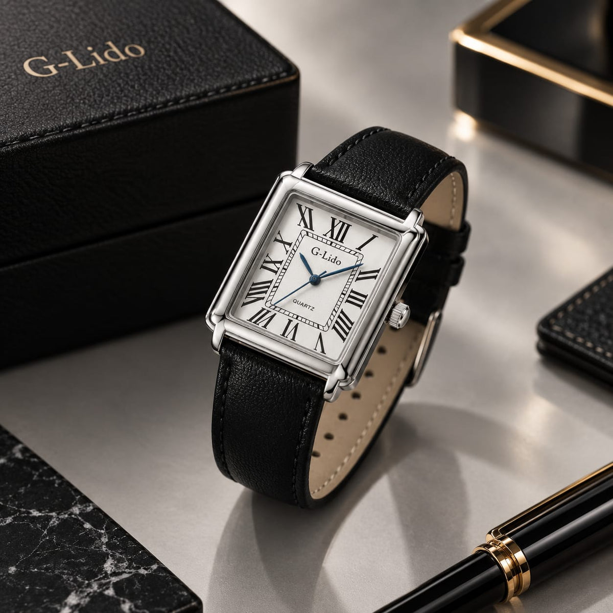 Classic Roman Dial Leather Watch